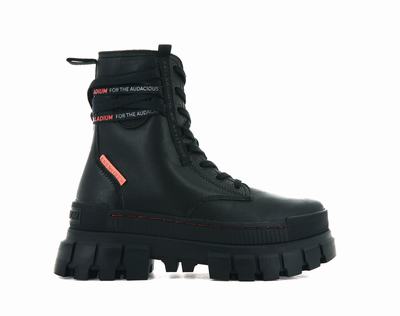 Botas Palladium REVOLT BOOT LEATHER Mujer Negras | Costa Rica-83972